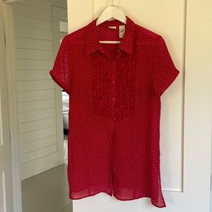Red & White Polka Dot Blouse